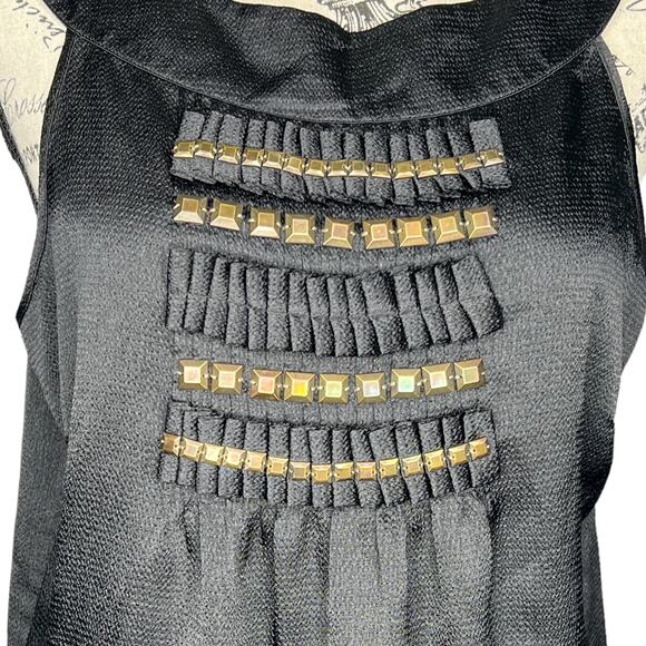 MICHAEL Michael Kors (M) Pleated Back Front Metal Detail Sleeveless Blouse Top - Picture 7 of 13